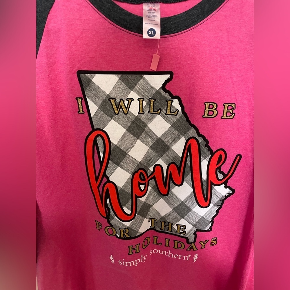 ✨NWT Simply Southern Home For The Holidays Georgia Shirt Size XL - Picture 3 of 7